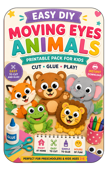 DIY Moving Eyes Animals Printable Pack for Kids