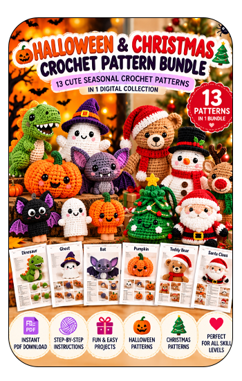 Halloween & Christmas Crochet Pattern Bundle, Amigurumi PDF